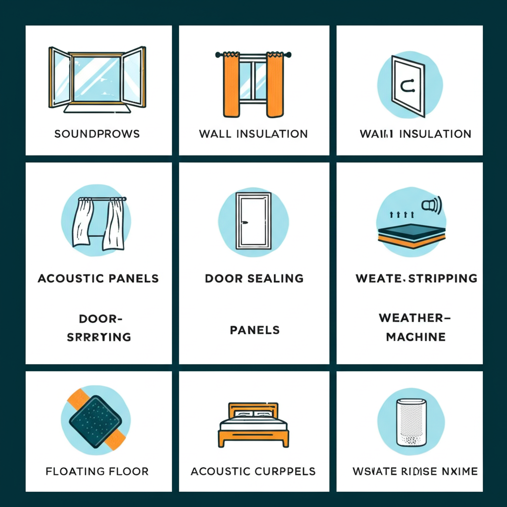 Infografía comparativa de métodos para insonorizar una habitación